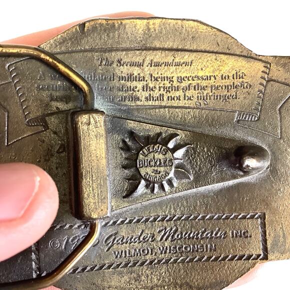 Vtg 1975 Keep And Bear Arms 2nd Amendment Belt Buckle Gander Mountain Lewis - Picture 4 of 5